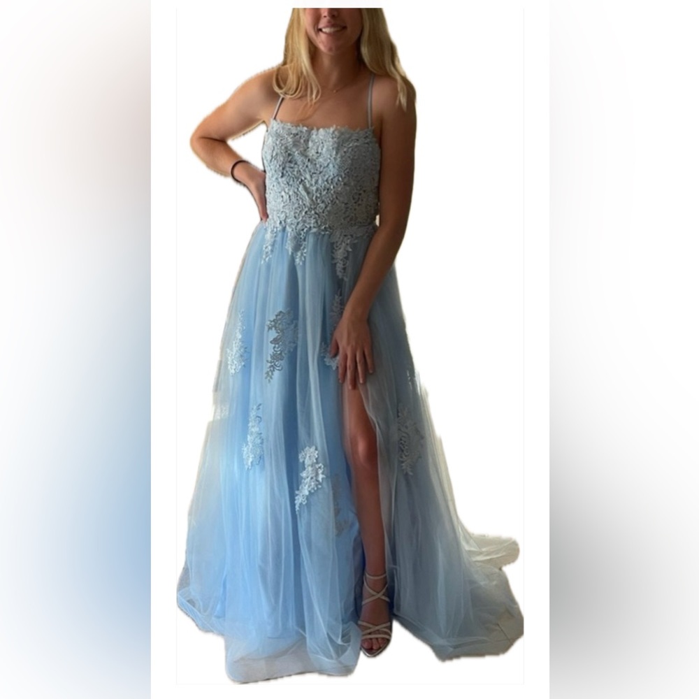 New $420 or Best Offer Light Blue Tulle and Lace Formal Prom Dress, Evening Gown